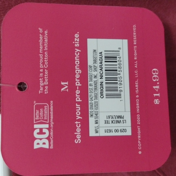 NWT Long Sleeve V-Neck Shirred Maternity Shirt - Isabel Maternity - M - Picture 3 of 4